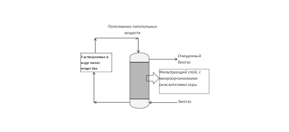 Очистка биогаза от H2S